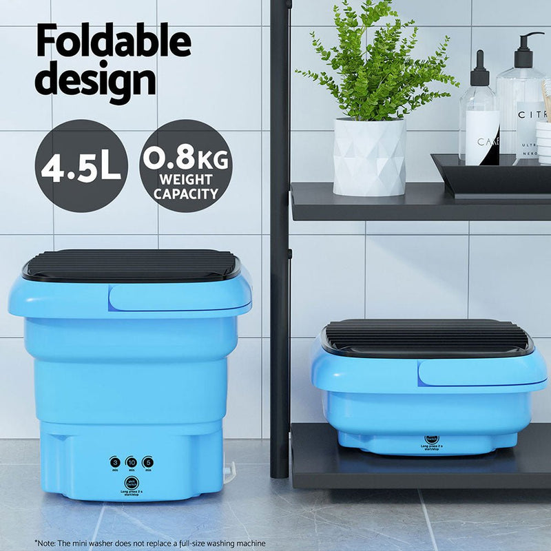 Devanti Portable Washing Machine 4.5L Blue - Appliances > Washers & Dryers - Rivercity House & Home Co. (ABN 18 642 972 209) - Affordable Modern Furniture Australia