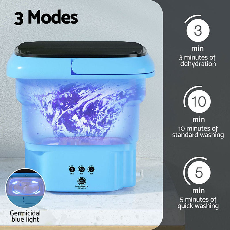 Devanti Portable Washing Machine 4.5L Blue - Appliances > Washers & Dryers - Rivercity House & Home Co. (ABN 18 642 972 209) - Affordable Modern Furniture Australia