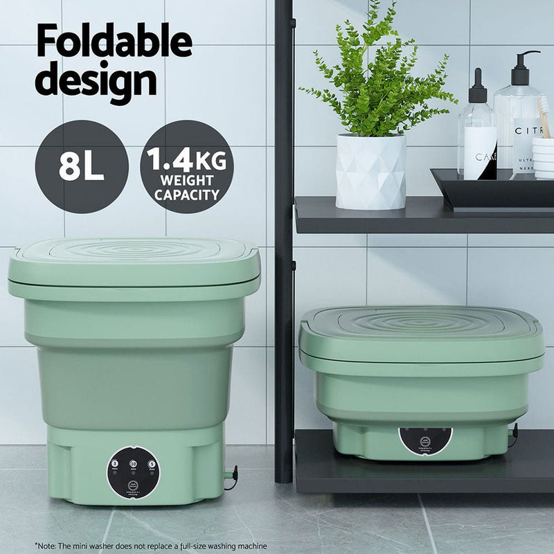 Devanti Portable Washing Machine 8L Green - Appliances > Washers & Dryers - Rivercity House & Home Co. (ABN 18 642 972 209) - Affordable Modern Furniture Australia