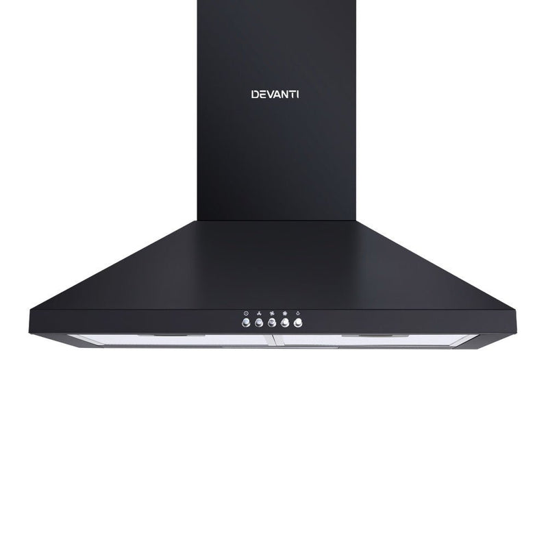 Devanti Pyramid Range Hood Rangehood 600mm 60cm Kitchen Canopy Black - Rivercity House & Home Co. (ABN 18 642 972 209) - Affordable Modern Furniture Australia