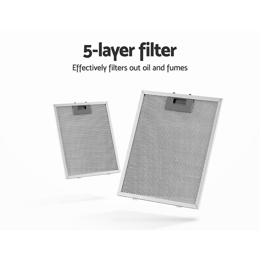 Devanti Rangehood 600mm Range Hood 60cm Stainless Steel Glass Kitchen Canopy - Rivercity House & Home Co. (ABN 18 642 972 209) - Affordable Modern Furniture Australia