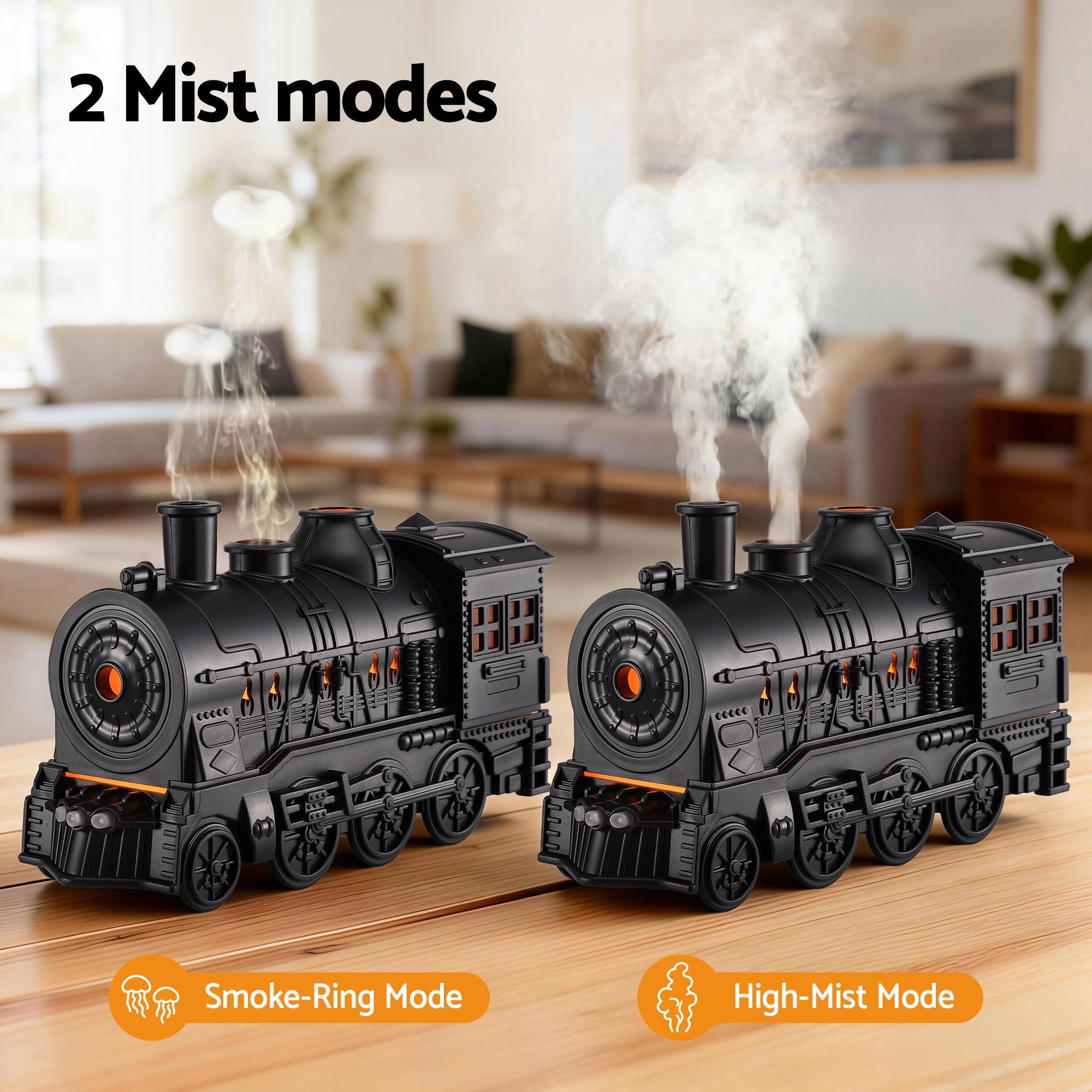 Devanti Train Aroma Diffuser Essential Oil Humidifier 300ml Smoke Ring LED Timer - Appliances > Aroma Diffusers & Humidifiers > Aroma Diffusers - Rivercity House & Home Co. (ABN 18 642 972 209) - Affordable Modern Furniture Australia