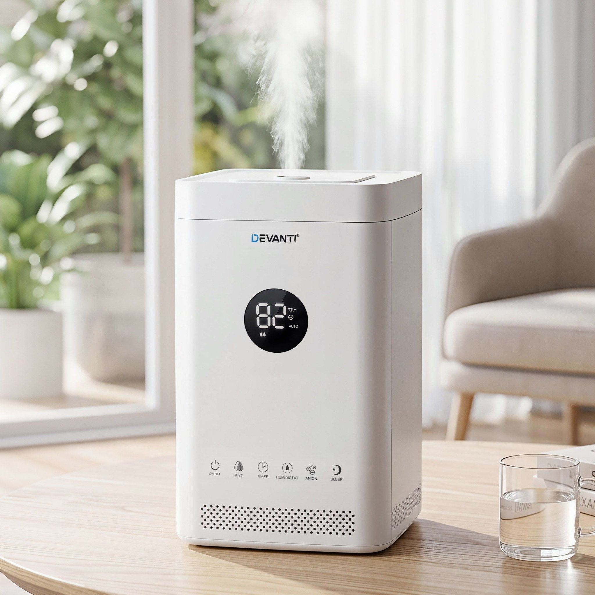 Devanti Ultrasonic Humidifier Air Purifier Top Fill Auto Humidity 3.5L White - Appliances > Aroma Diffusers & Humidifiers > Humidifiers - Rivercity House & Home Co. (ABN 18 642 972 209) - Affordable Modern Furniture Australia