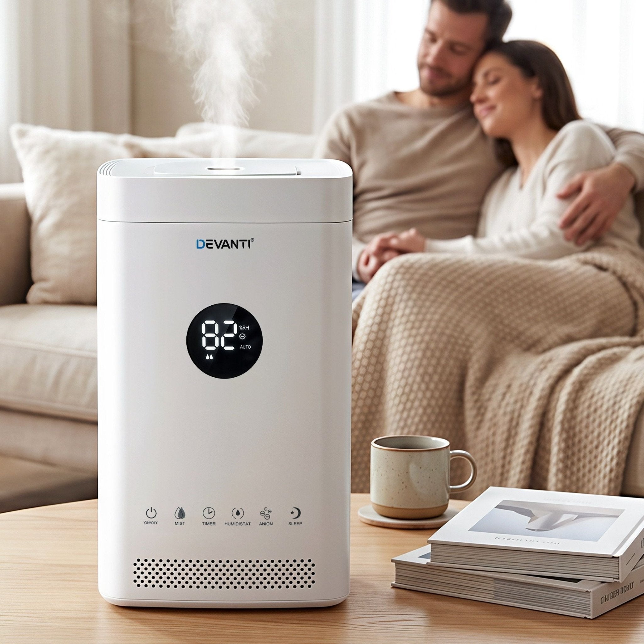 Devanti Ultrasonic Humidifier Air Purifier Top Fill Auto Humidity 3.5L White - Appliances > Aroma Diffusers & Humidifiers > Humidifiers - Rivercity House & Home Co. (ABN 18 642 972 209) - Affordable Modern Furniture Australia