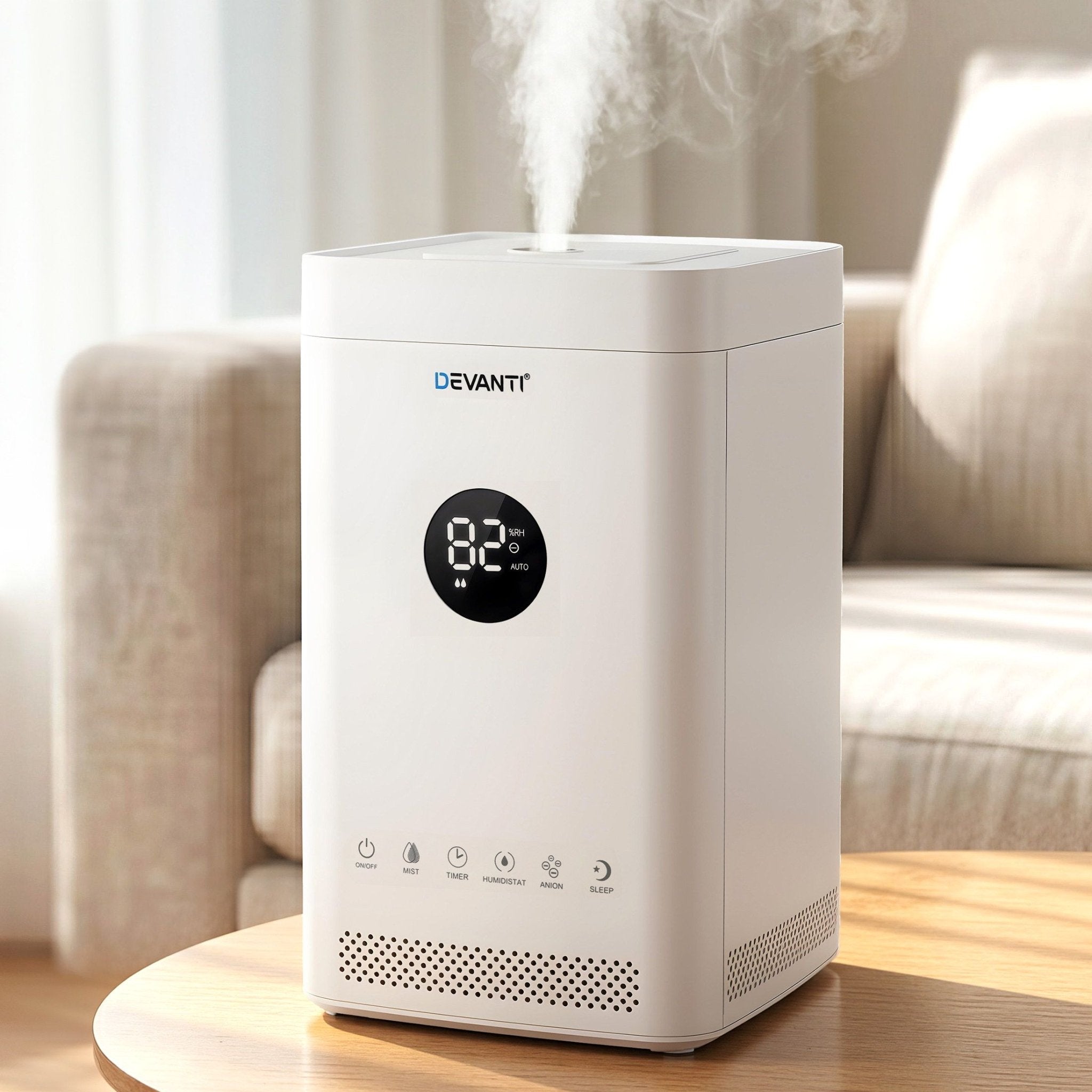Devanti Ultrasonic Humidifier Air Purifier Top Fill Auto Humidity 3.5L White - Appliances > Aroma Diffusers & Humidifiers > Humidifiers - Rivercity House & Home Co. (ABN 18 642 972 209) - Affordable Modern Furniture Australia