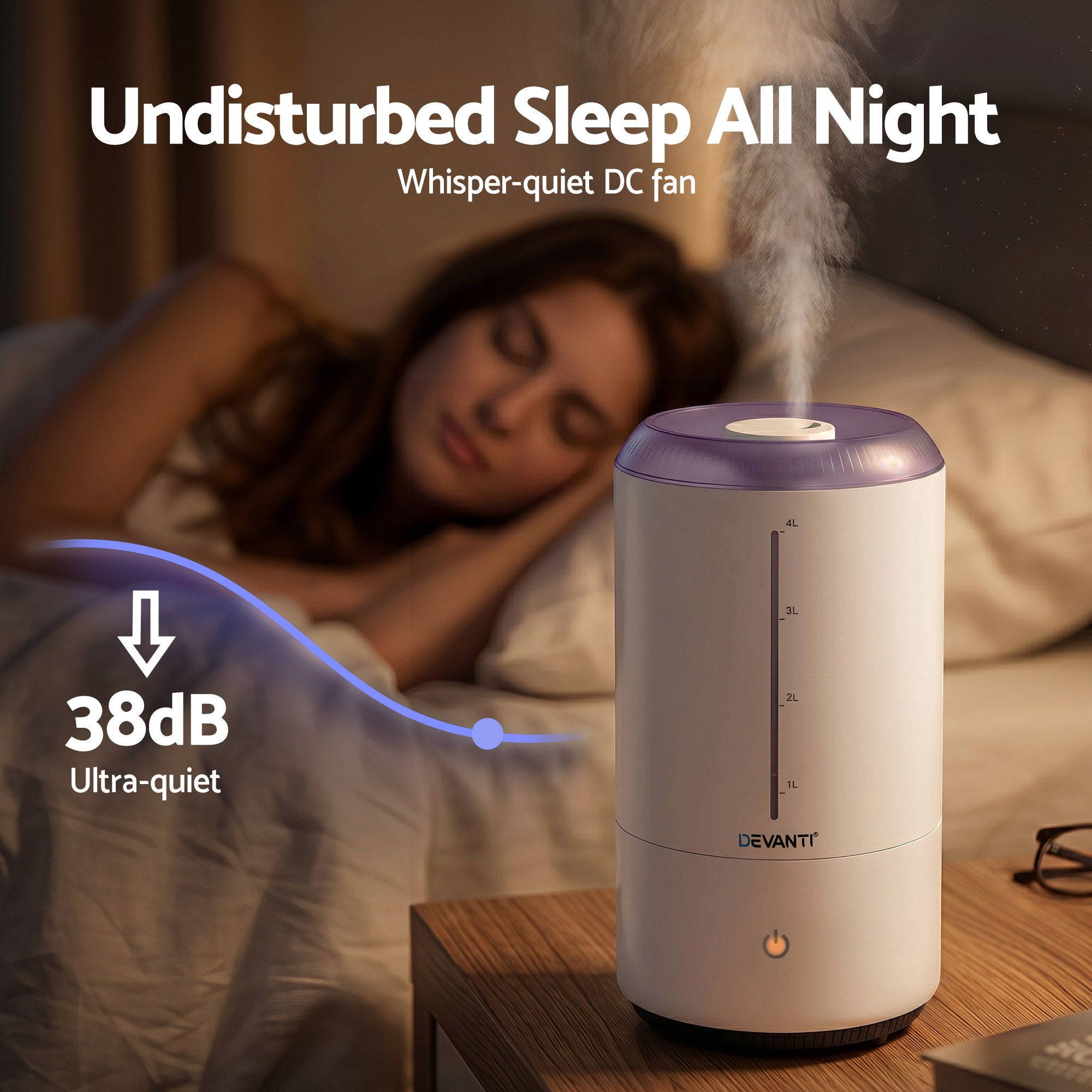 Devanti Ultrasonic Humidifier Aroma Diffuser Top Fill Quiet Bedroom 4L White - Appliances > Aroma Diffusers & Humidifiers > Humidifiers - Rivercity House & Home Co. (ABN 18 642 972 209) - Affordable Modern Furniture Australia