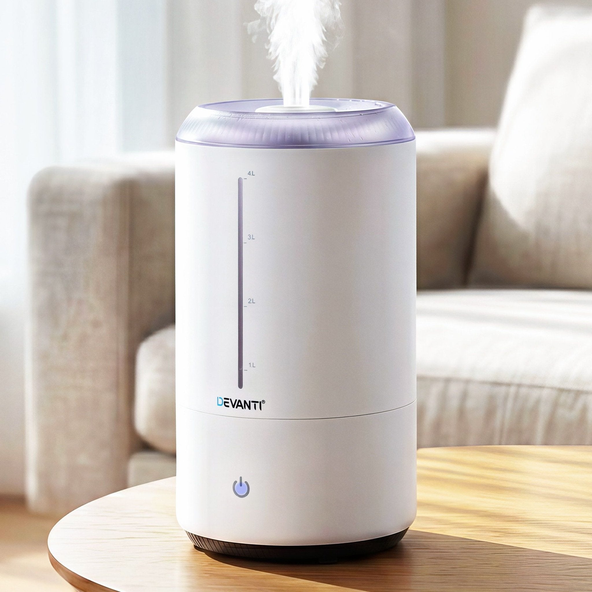 Devanti Ultrasonic Humidifier Aroma Diffuser Top Fill Quiet Bedroom 4L White - Appliances > Aroma Diffusers & Humidifiers > Humidifiers - Rivercity House & Home Co. (ABN 18 642 972 209) - Affordable Modern Furniture Australia