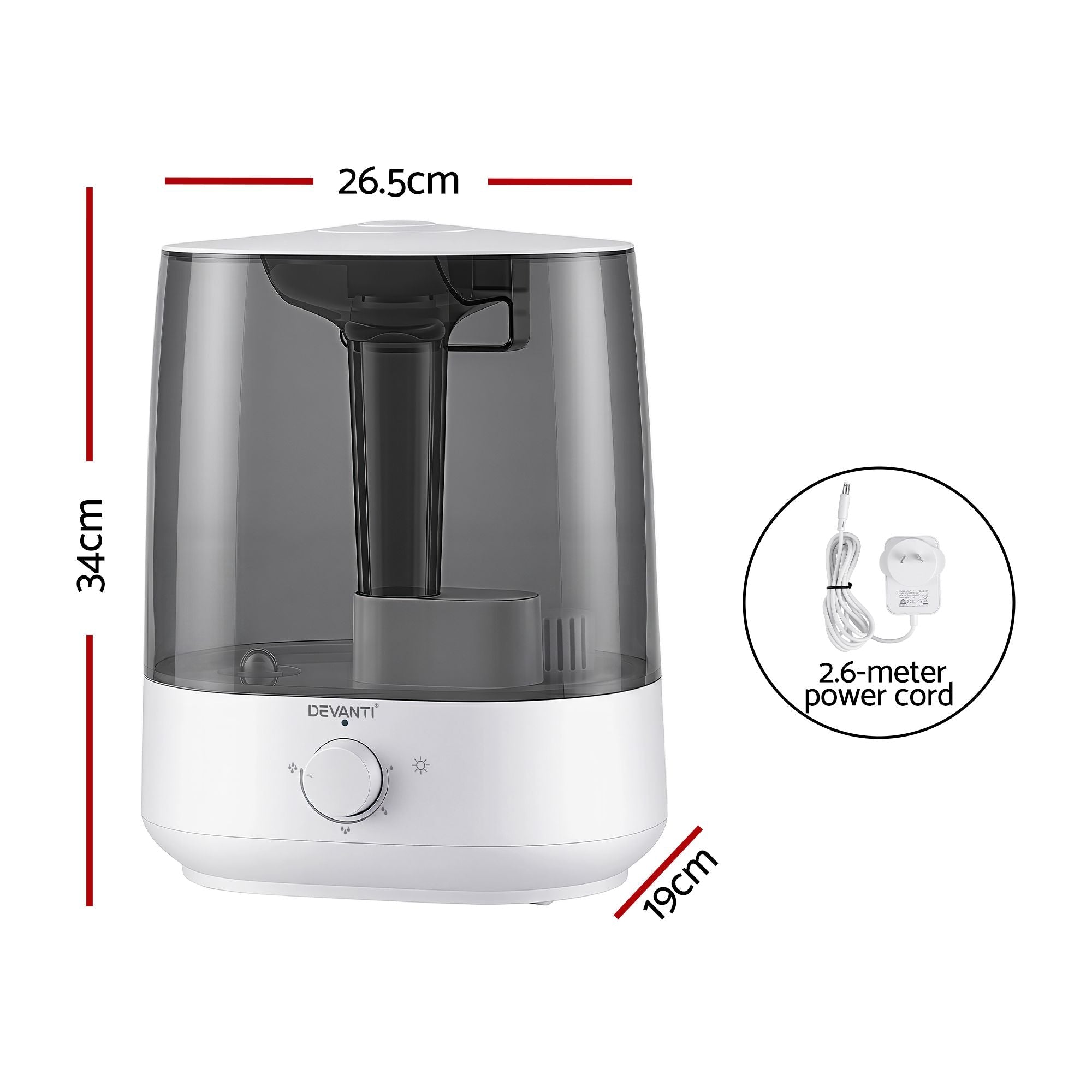 Devanti Ultrasonic Humidifier Aroma Diffuser Top Fill Quiet Bedroom 6L - Appliances > Aroma Diffusers & Humidifiers > Humidifiers - Rivercity House & Home Co. (ABN 18 642 972 209) - Affordable Modern Furniture Australia