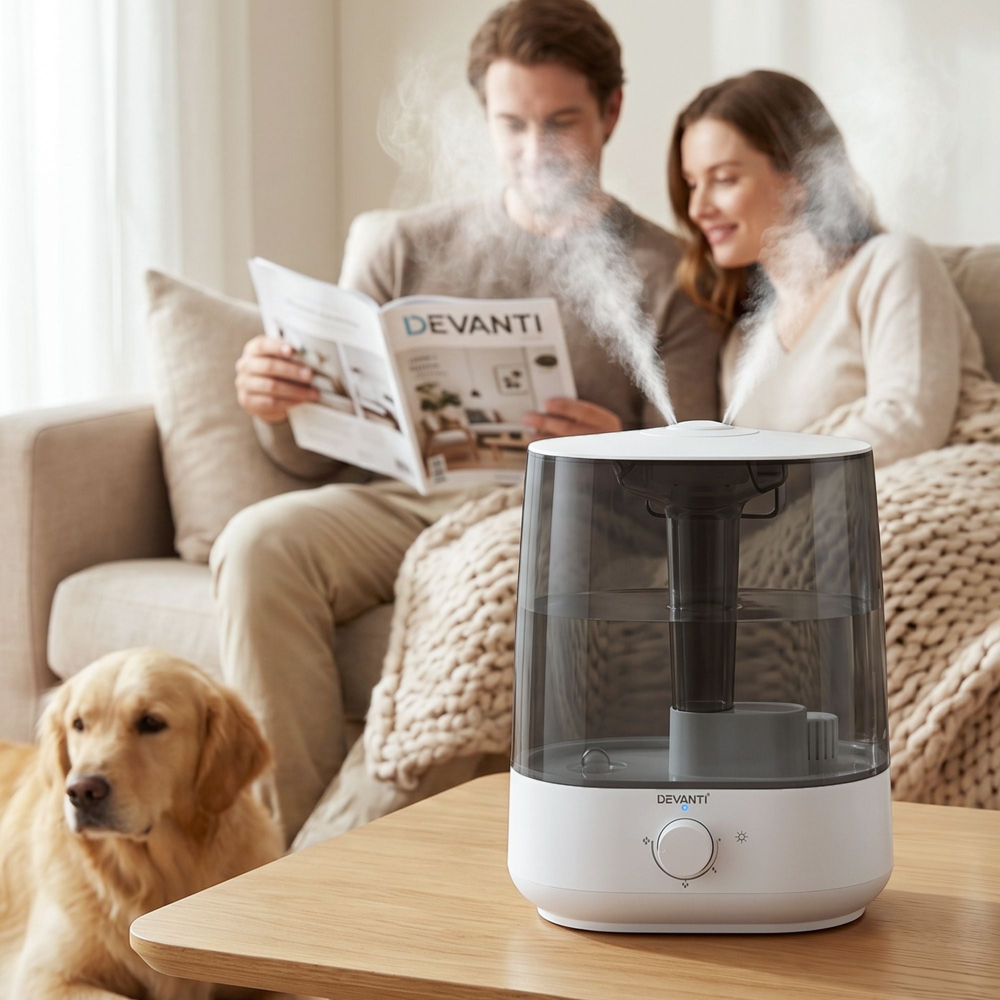 Devanti Ultrasonic Humidifier Aroma Diffuser Top Fill Quiet Bedroom 6L - Appliances > Aroma Diffusers & Humidifiers > Humidifiers - Rivercity House & Home Co. (ABN 18 642 972 209) - Affordable Modern Furniture Australia