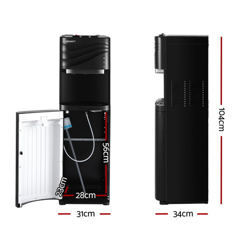 Devanti Water Cooler Dispenser Bottom Load Black - Appliances > Kitchen Appliances - Rivercity House & Home Co. (ABN 18 642 972 209) - Affordable Modern Furniture Australia