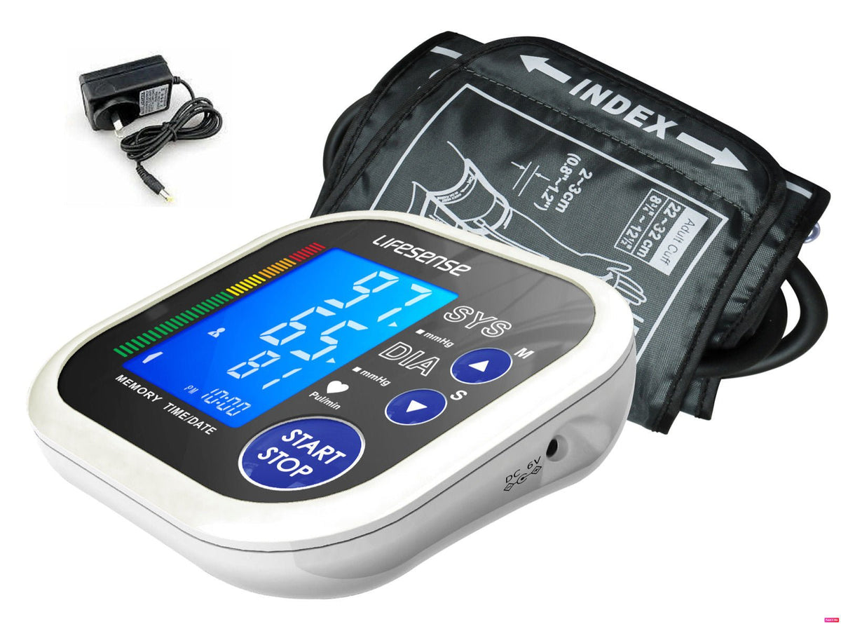 Digital Blood Pressure Monitor with Large Cuff and AC Adapter - Health & Beauty > Health & Wellbeing > Monitoring & Testing - Rivercity House & Home Co. (ABN 18 642 972 209) - Affordable Modern Furniture Australia
