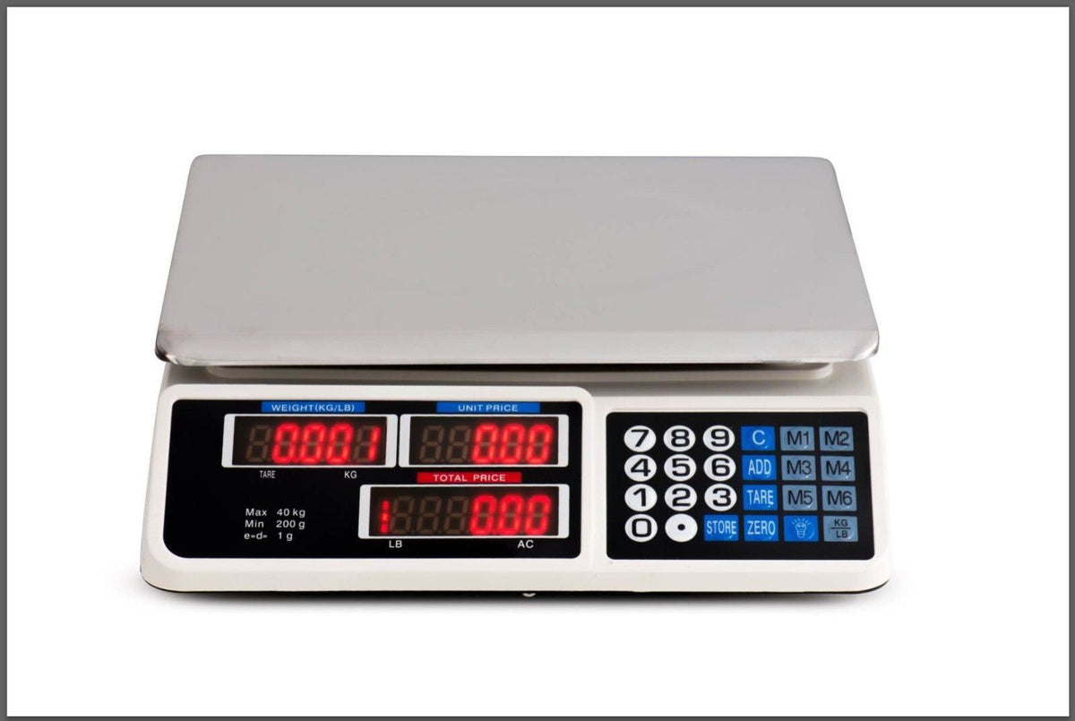 Digital Kitchen Scale Electronic 40KG 1g Increment - White - Home & Garden > Scales > Kitchen Scales - Rivercity House & Home Co. (ABN 18 642 972 209) - Affordable Modern Furniture Australia