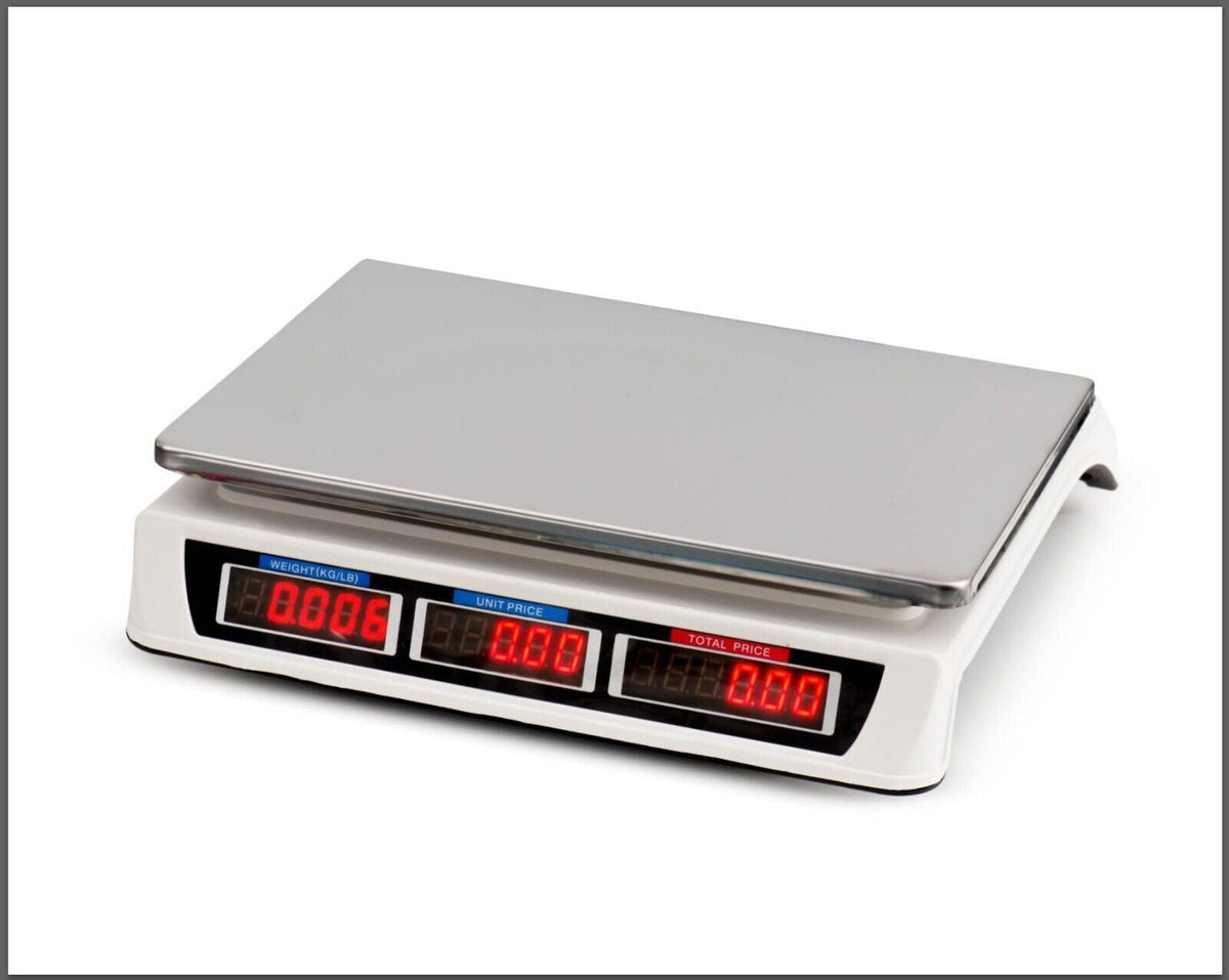 Digital Kitchen Scale Electronic 40KG 1g Increment - White - Home & Garden > Scales > Kitchen Scales - Rivercity House & Home Co. (ABN 18 642 972 209) - Affordable Modern Furniture Australia