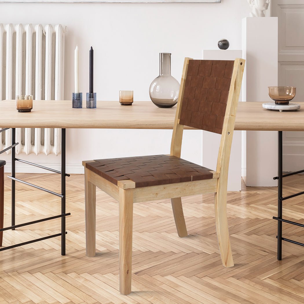 Dining Accent Lounge Chair with PU Leather Seat - Tan - Rivercity House & Home Co. (ABN 18 642 972 209) - Affordable Modern Furniture Australia