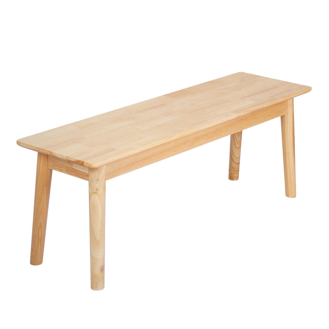 Dining Bench Chair Seat 120cm Rubberwood Timber - Natural - Rivercity House & Home Co. (ABN 18 642 972 209) - Affordable Modern Furniture Australia