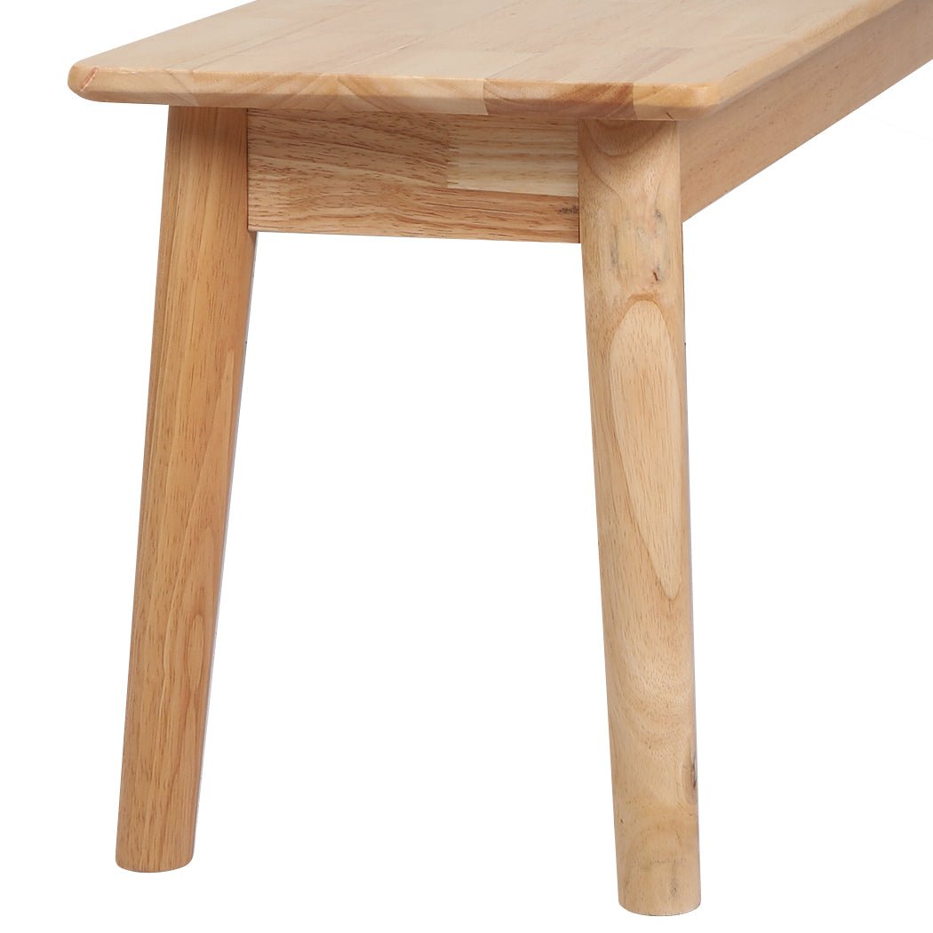 Dining Bench Chair Seat 120cm Rubberwood Timber - Natural - Rivercity House & Home Co. (ABN 18 642 972 209) - Affordable Modern Furniture Australia