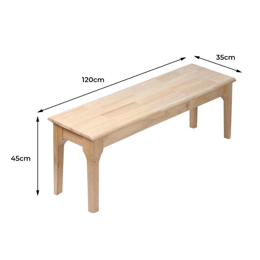 Dining Bench Chair Solid Wood 120cm x 35cm x 45cm - Oak - Rivercity House & Home Co. (ABN 18 642 972 209) - Affordable Modern Furniture Australia