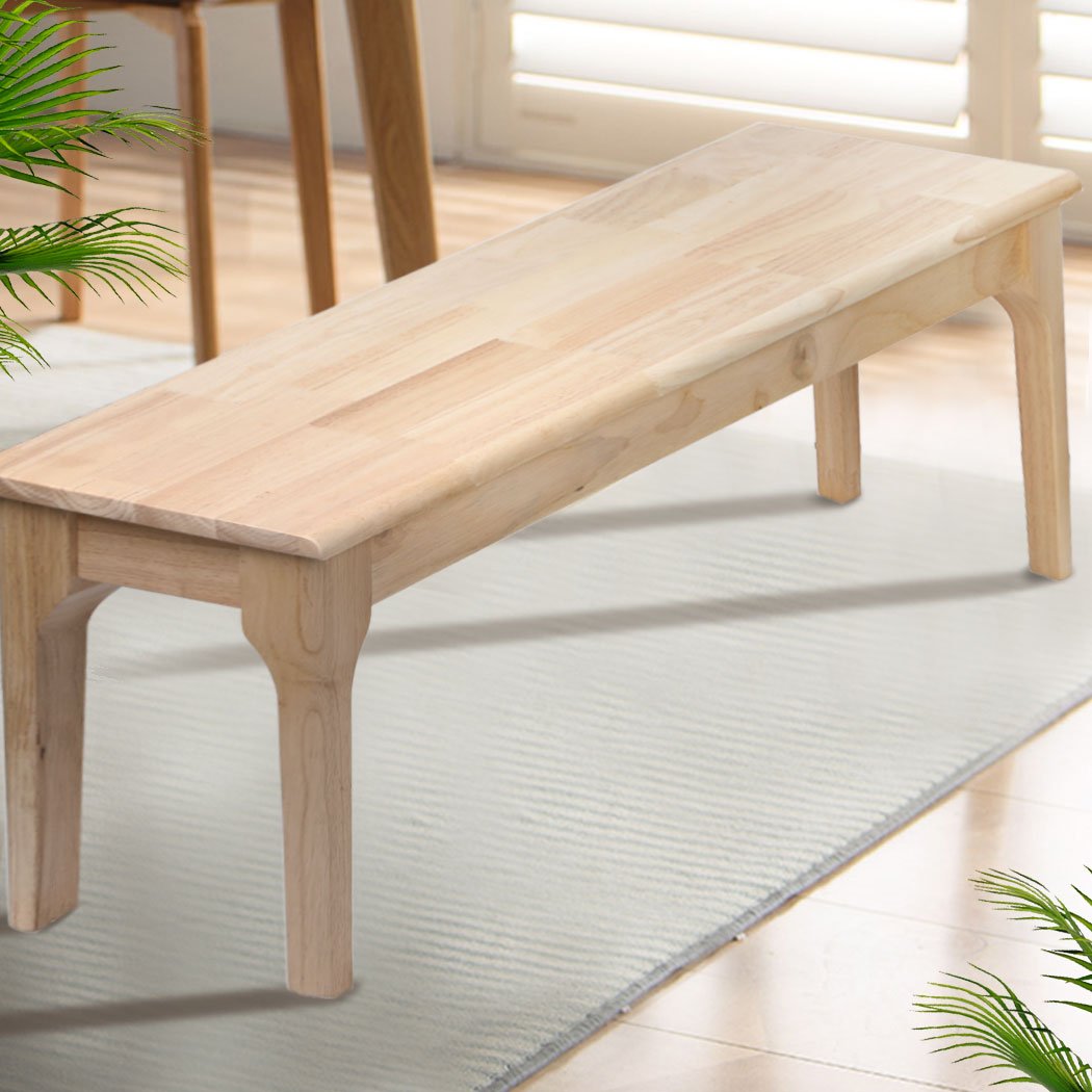 Dining Bench Chair Solid Wood 120cm x 35cm x 45cm - Oak - Rivercity House & Home Co. (ABN 18 642 972 209) - Affordable Modern Furniture Australia