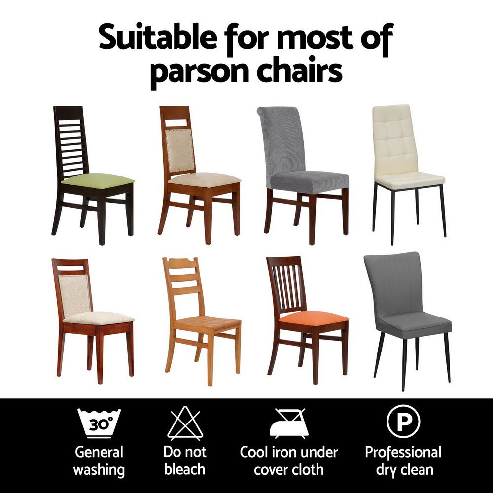 Dining Chair Covers 4x Slipcovers Spandex Stretch Banquet Wedding Black - Furniture > Bar Stools & Chairs - Rivercity House & Home Co. (ABN 18 642 972 209) - Affordable Modern Furniture Australia