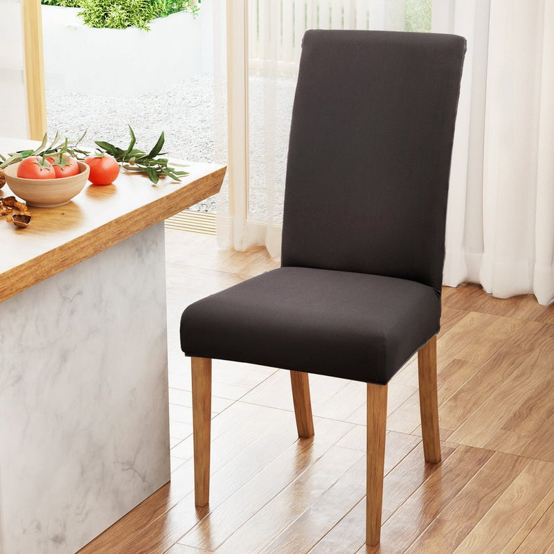 Dining Chair Covers 6x Slipcovers Spandex Stretch Banquet Party Dark Grey - Furniture > Bar Stools & Chairs - Rivercity House & Home Co. (ABN 18 642 972 209) - Affordable Modern Furniture Australia