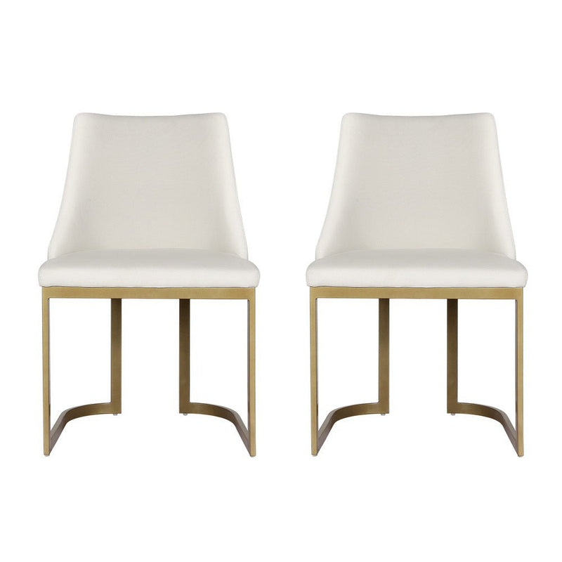 Dining Chairs Linen Fabric Beige Set Of 2 Balen - Furniture > Dining - Rivercity House & Home Co. (ABN 18 642 972 209) - Affordable Modern Furniture Australia