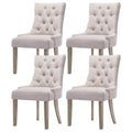 Dining Chairs Set of 4 Linen French Provincial Beige
