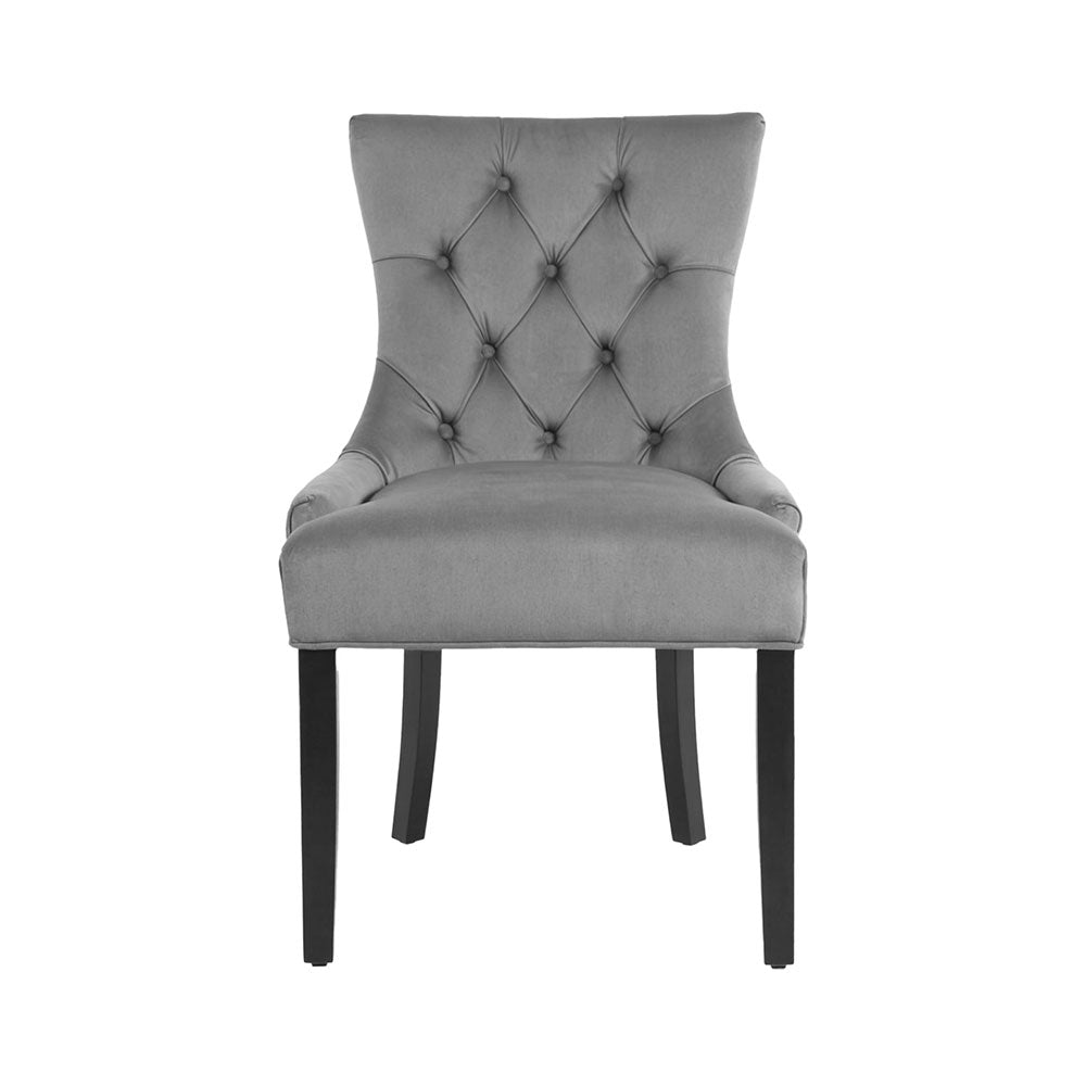 Dining Chairs Set of 4 Velvet French Provincial Grey - Furniture > Dining > Kitchen & Dining Chairs - Rivercity House & Home Co. (ABN 18 642 972 209) - Affordable Modern Furniture Australia