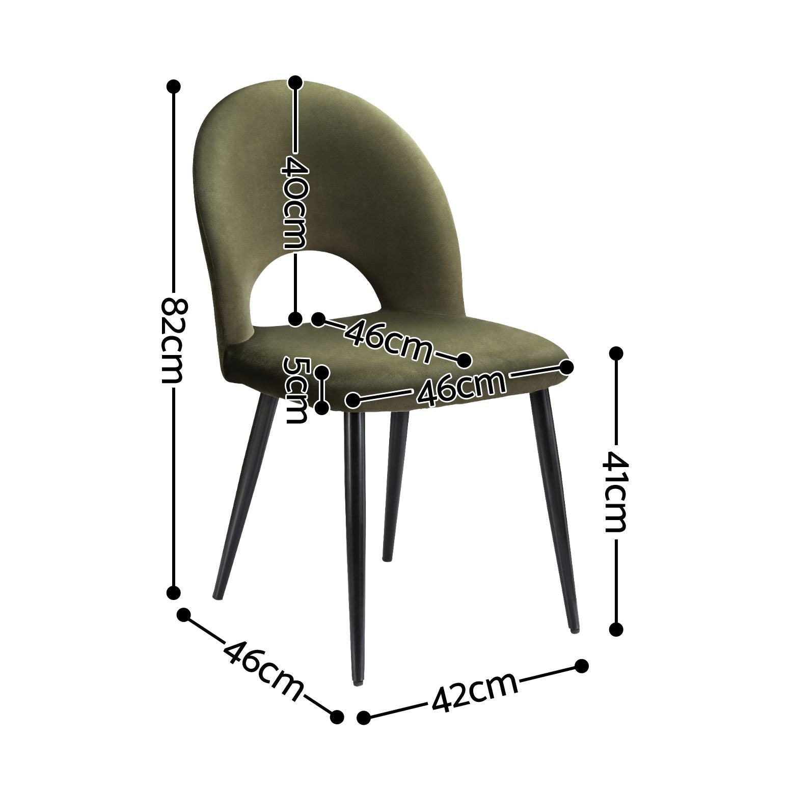 Dining Chairs Set of 6 Velvet Hollow Green - Furniture > Dining > Kitchen & Dining Chairs - Rivercity House & Home Co. (ABN 18 642 972 209) - Affordable Modern Furniture Australia