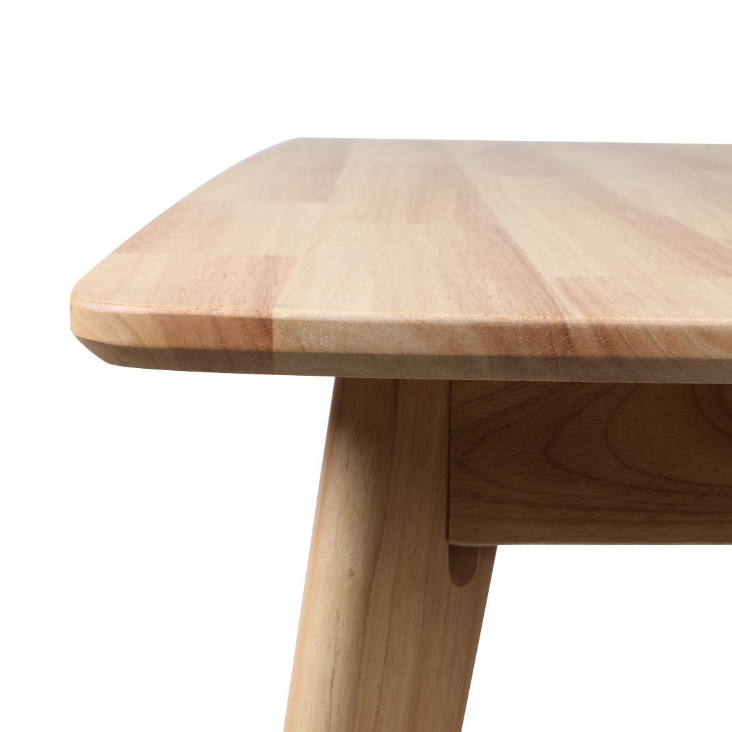 Dining Set with 1 Table and 1 Bench - Natural Wood - Rivercity House & Home Co. (ABN 18 642 972 209) - Affordable Modern Furniture Australia