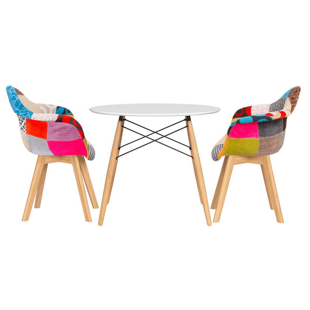 Dining Table and 2 Chairs Set DSW 90cm - Furniture > Dining > Dining Set - Rivercity House & Home Co. (ABN 18 642 972 209) - Affordable Modern Furniture Australia
