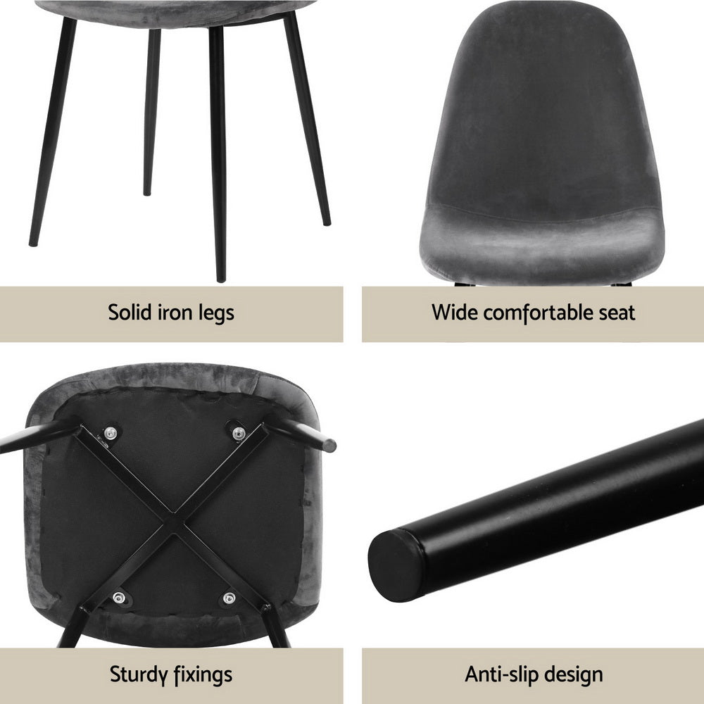 Dining Table and 4 Chairs Set Marble Grey - Furniture > Dining > Dining Set - Rivercity House & Home Co. (ABN 18 642 972 209) - Affordable Modern Furniture Australia