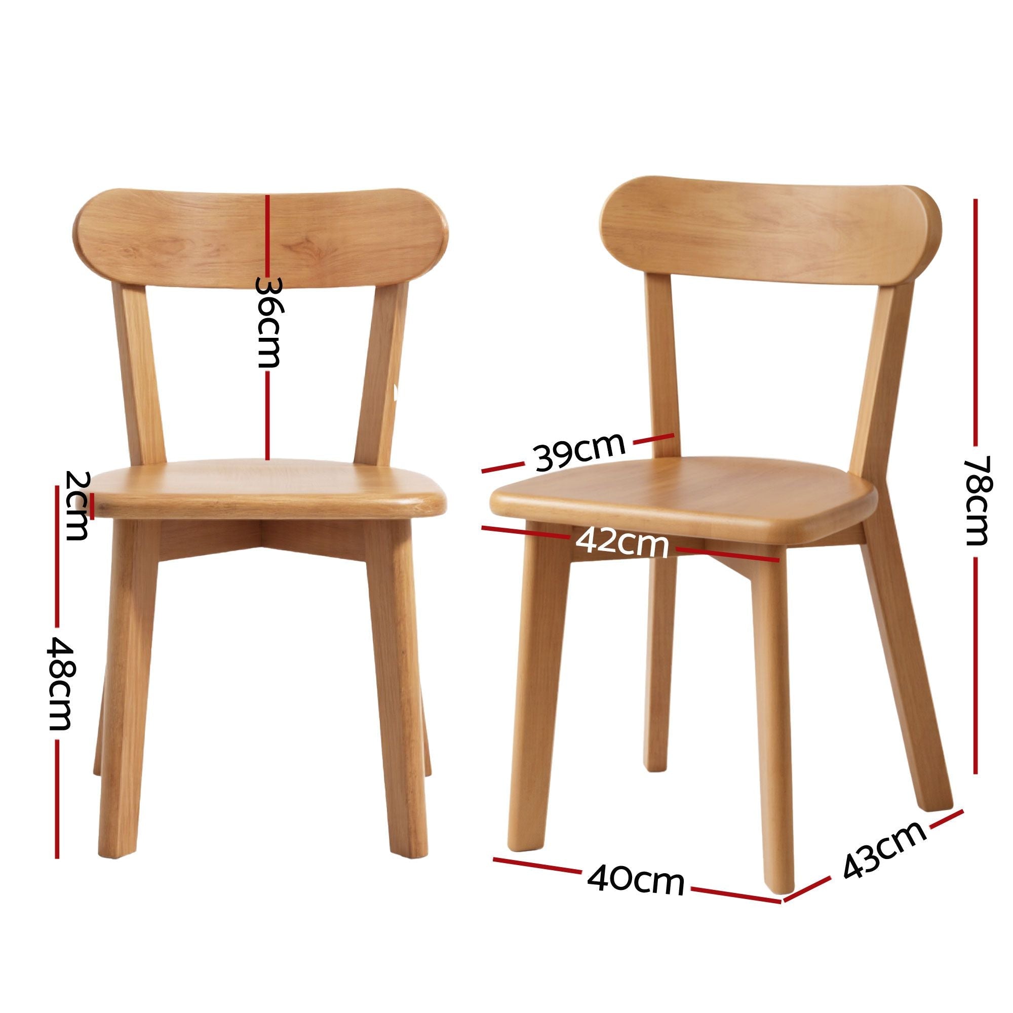 Dining Table and 4 Chairs Set Natural Timber - Furniture > Dining > Dining Set - Rivercity House & Home Co. (ABN 18 642 972 209) - Affordable Modern Furniture Australia