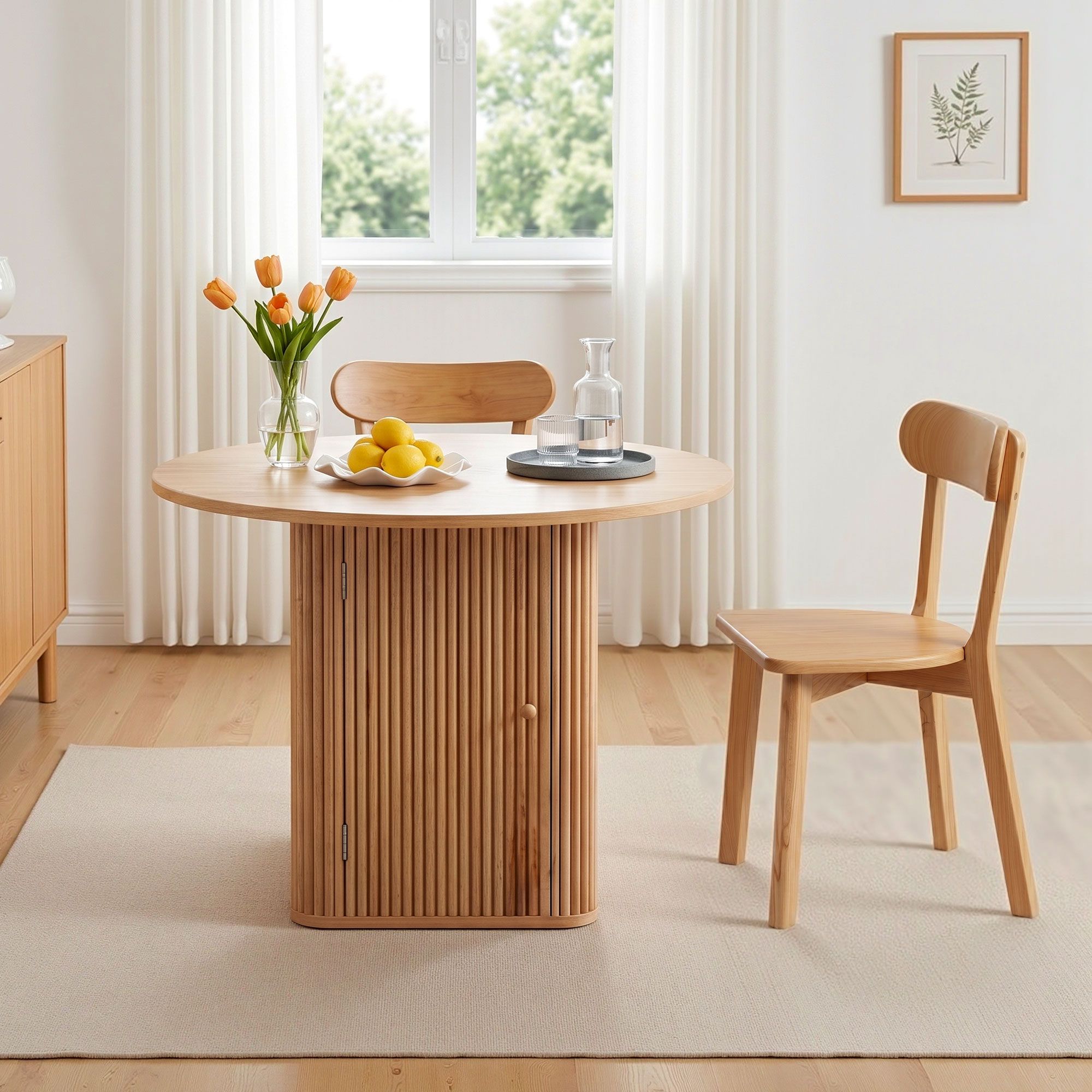Dining Table and 4 Chairs Set Natural Timber - Furniture > Dining > Dining Set - Rivercity House & Home Co. (ABN 18 642 972 209) - Affordable Modern Furniture Australia