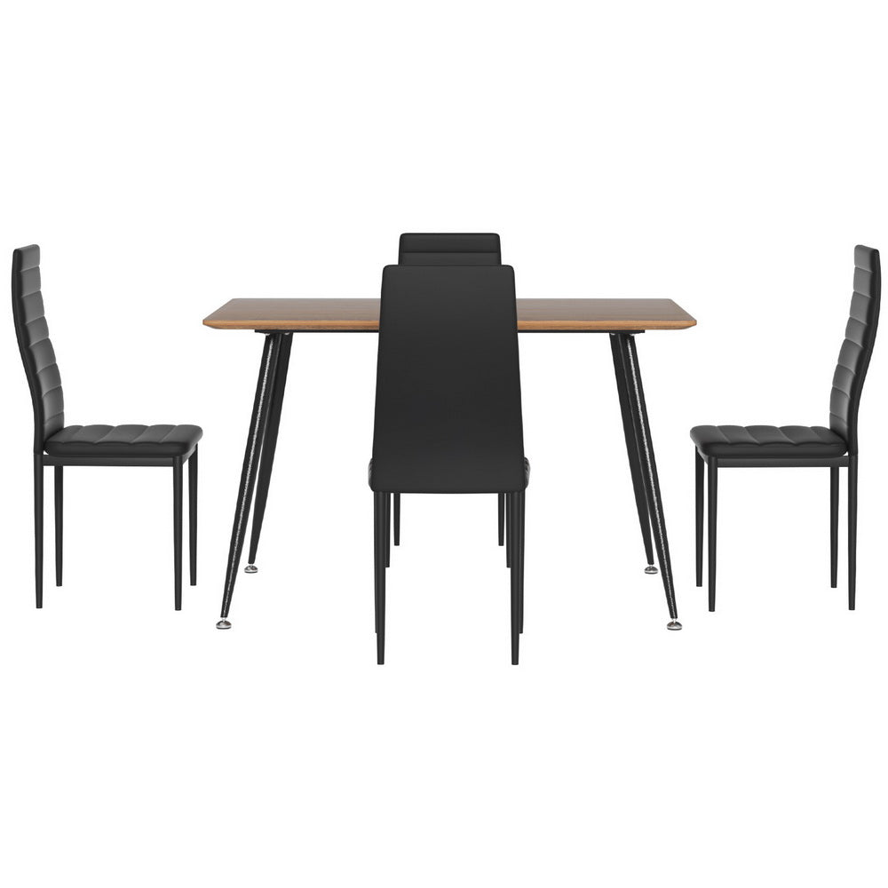 Dining Table and 4 Chairs Set Rectangle Metal - Furniture > Dining > Dining Set - Rivercity House & Home Co. (ABN 18 642 972 209) - Affordable Modern Furniture Australia