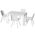 Dining Table and 4 Chairs Set Rectangle White