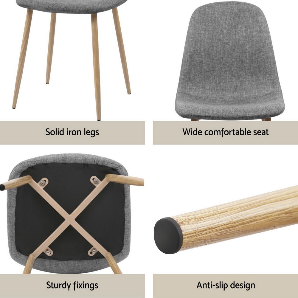 Dining Table and 4 Chairs Set White Grey - Furniture > Dining > Dining Set - Rivercity House & Home Co. (ABN 18 642 972 209) - Affordable Modern Furniture Australia