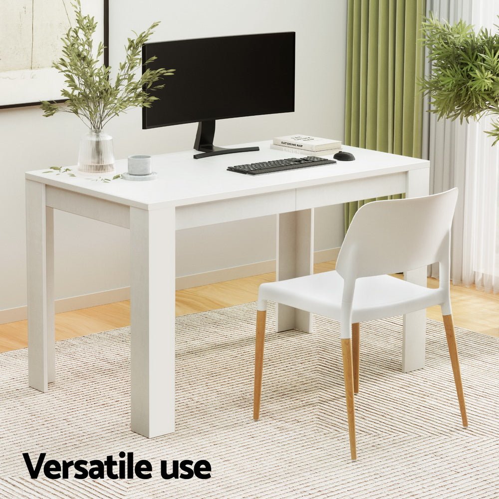 Dining Table and 4 Chairs Set White Wood - Furniture > Dining > Dining Set - Rivercity House & Home Co. (ABN 18 642 972 209) - Affordable Modern Furniture Australia