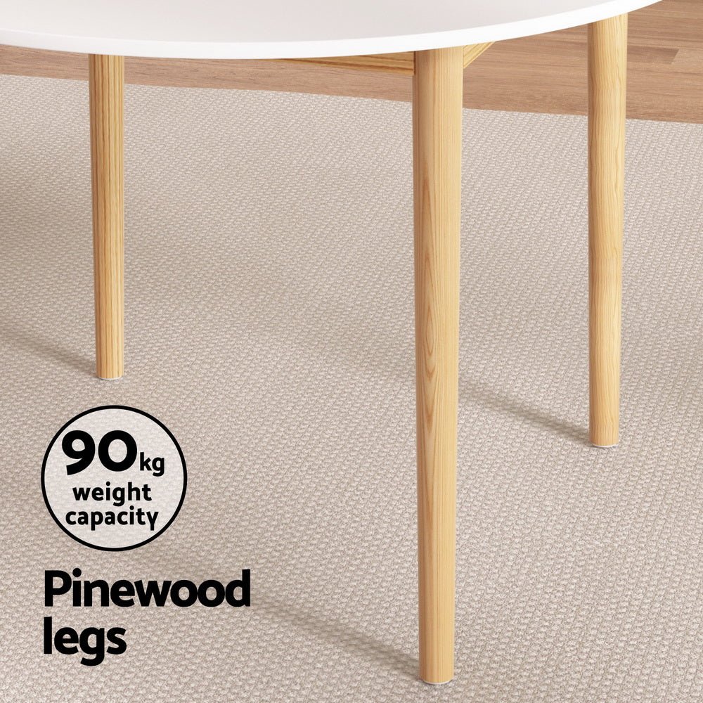 Dining Table and 4 Chairs Set White Wood - Furniture > Dining > Dining Set - Rivercity House & Home Co. (ABN 18 642 972 209) - Affordable Modern Furniture Australia