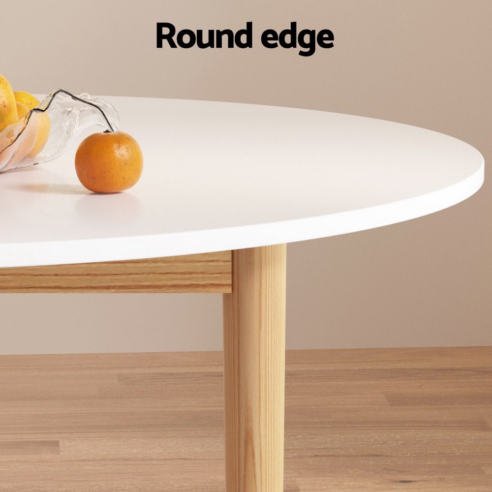 Dining Table and 4 Chairs Set White Wood - Furniture > Dining > Dining Set - Rivercity House & Home Co. (ABN 18 642 972 209) - Affordable Modern Furniture Australia