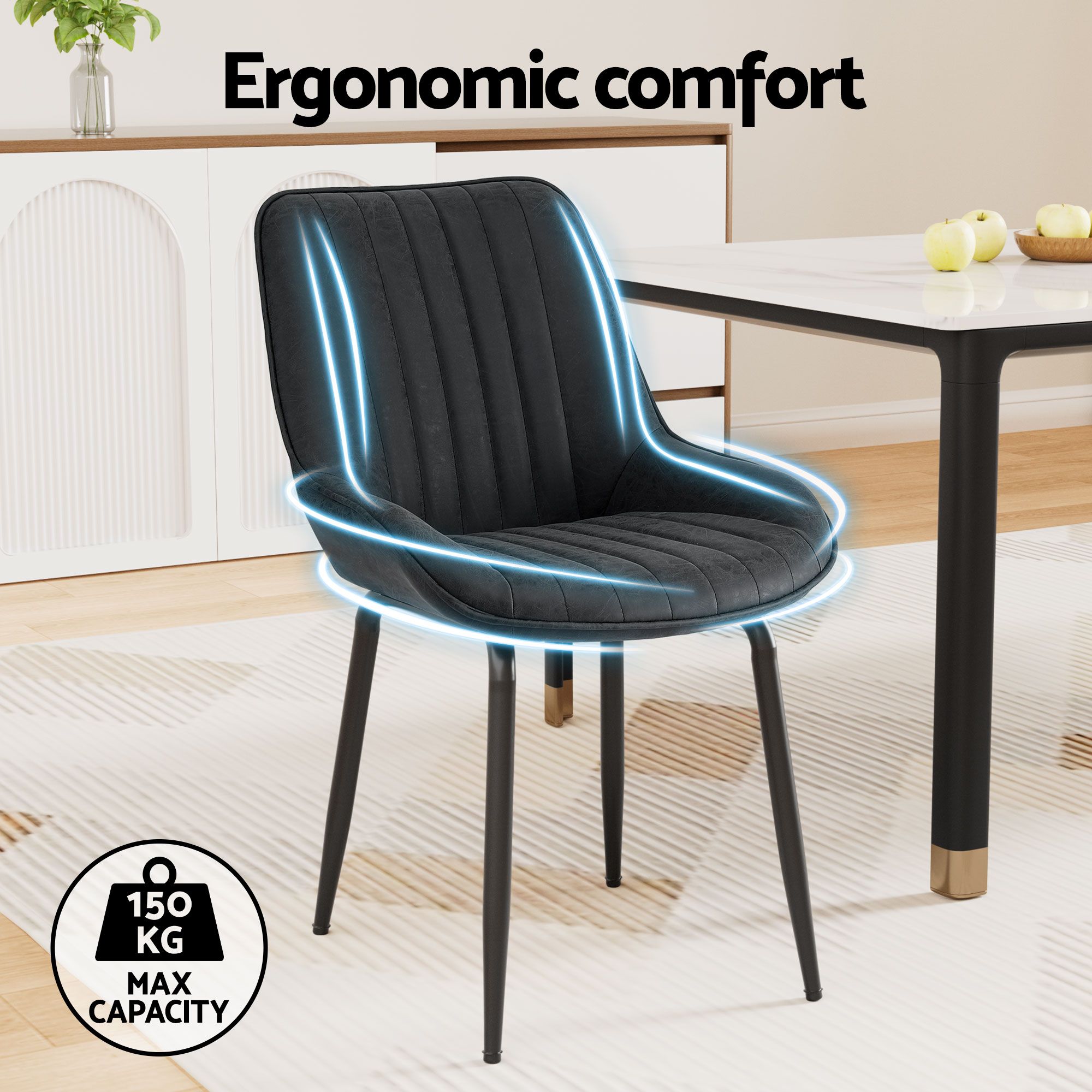 Dining Table and Chairs Set 5pcs Foldable Kitchen Furniture with 2 Drawers Black and White - Furniture > Dining > Dining Set - Rivercity House & Home Co. (ABN 18 642 972 209) - Affordable Modern Furniture Australia