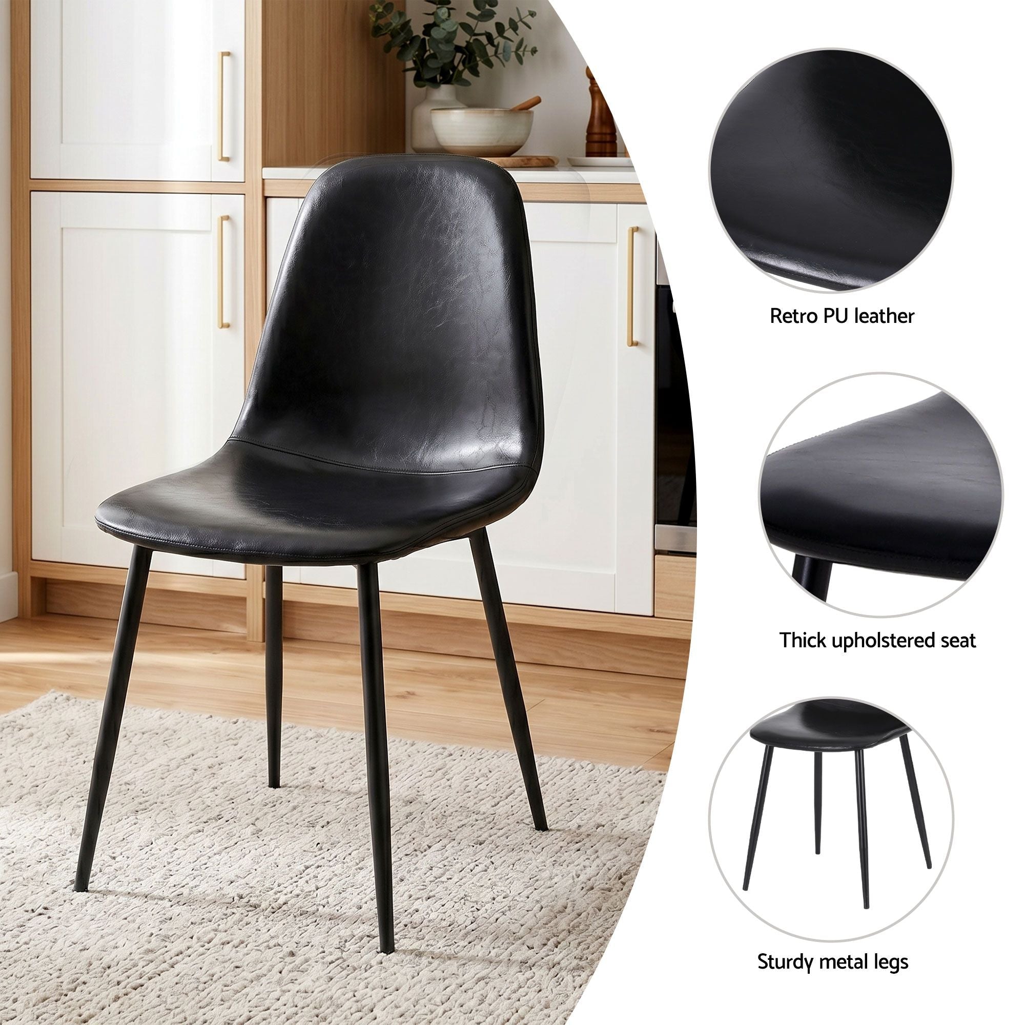 Dining Table and Chairs Set 5pcs Foldable with 2 Drawers Black and White - Furniture > Dining > Dining Set - Rivercity House & Home Co. (ABN 18 642 972 209) - Affordable Modern Furniture Australia