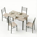 Wave 5-Piece Compact Dining Table and Chairs Set 120cm - Oak and Black