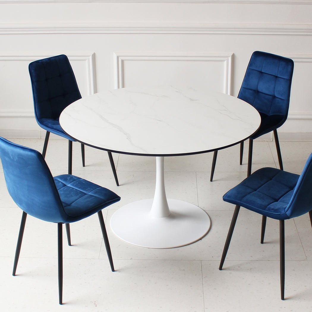 Dining Table for 6 Persons with Lacquered Wooden Top - White - Rivercity House & Home Co. (ABN 18 642 972 209) - Affordable Modern Furniture Australia