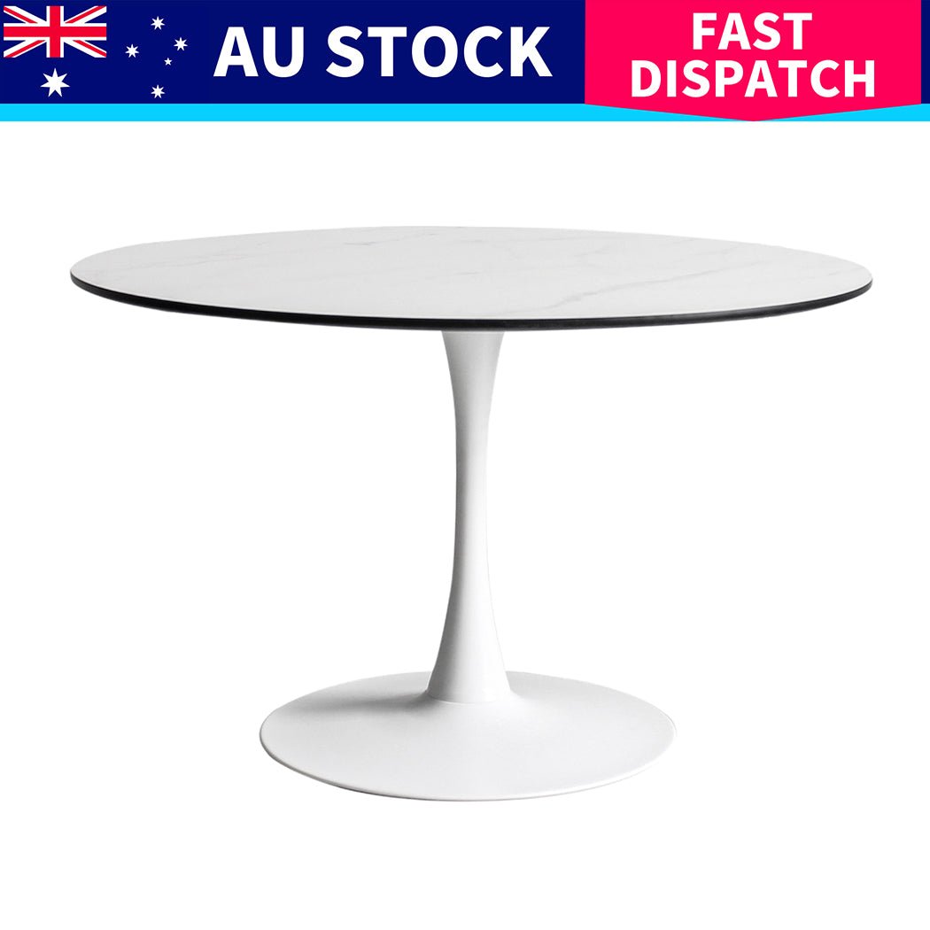 Dining Table for 6 Persons with Lacquered Wooden Top - White - Rivercity House & Home Co. (ABN 18 642 972 209) - Affordable Modern Furniture Australia
