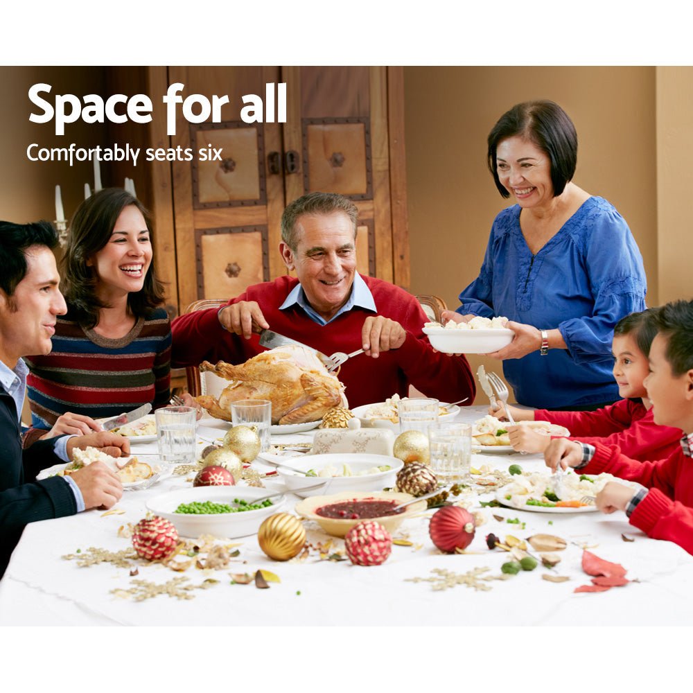 Dining Table Rectangular Extendable White - Furniture > Dining > Dining Tables - Rivercity House & Home Co. (ABN 18 642 972 209) - Affordable Modern Furniture Australia