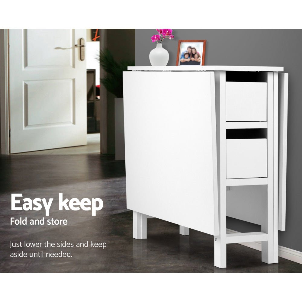 Dining Table Rectangular Extendable White - Furniture > Dining > Dining Tables - Rivercity House & Home Co. (ABN 18 642 972 209) - Affordable Modern Furniture Australia