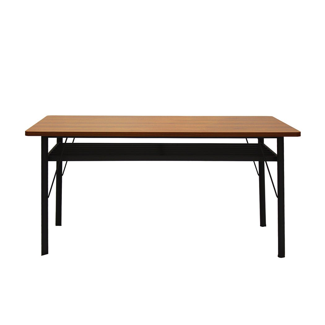 Dining Table with Storage Shelf 4 - 6 Seater 150cm - Brown - Rivercity House & Home Co. (ABN 18 642 972 209) - Affordable Modern Furniture Australia
