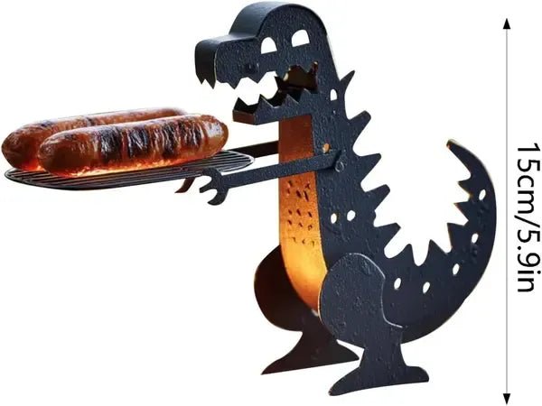 Dinosaur-Shaped Stainless Steel Sausage Holder for BBQ Grills and Outdoor Cooking - Black - Home & Garden > BBQ > BBQs & Accessories - Rivercity House & Home Co. (ABN 18 642 972 209) - Affordable Modern Furniture Australia