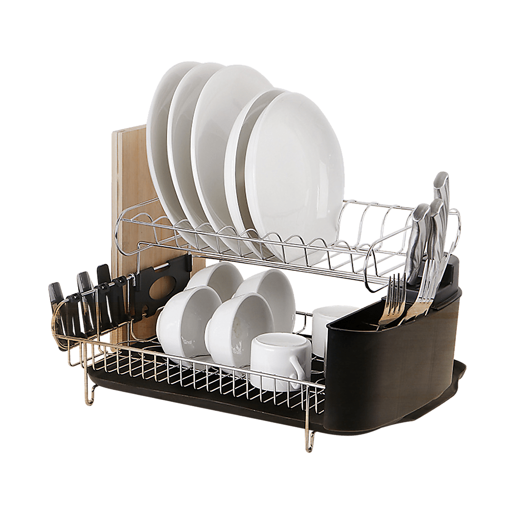 Dish Drying Rack Drainer Cup Plate Holder Cutlery Tray Kitchen Organiser - Home & Garden > Kitchenware > Kitchen Utensils - Rivercity House & Home Co. (ABN 18 642 972 209) - Affordable Modern Furniture Australia