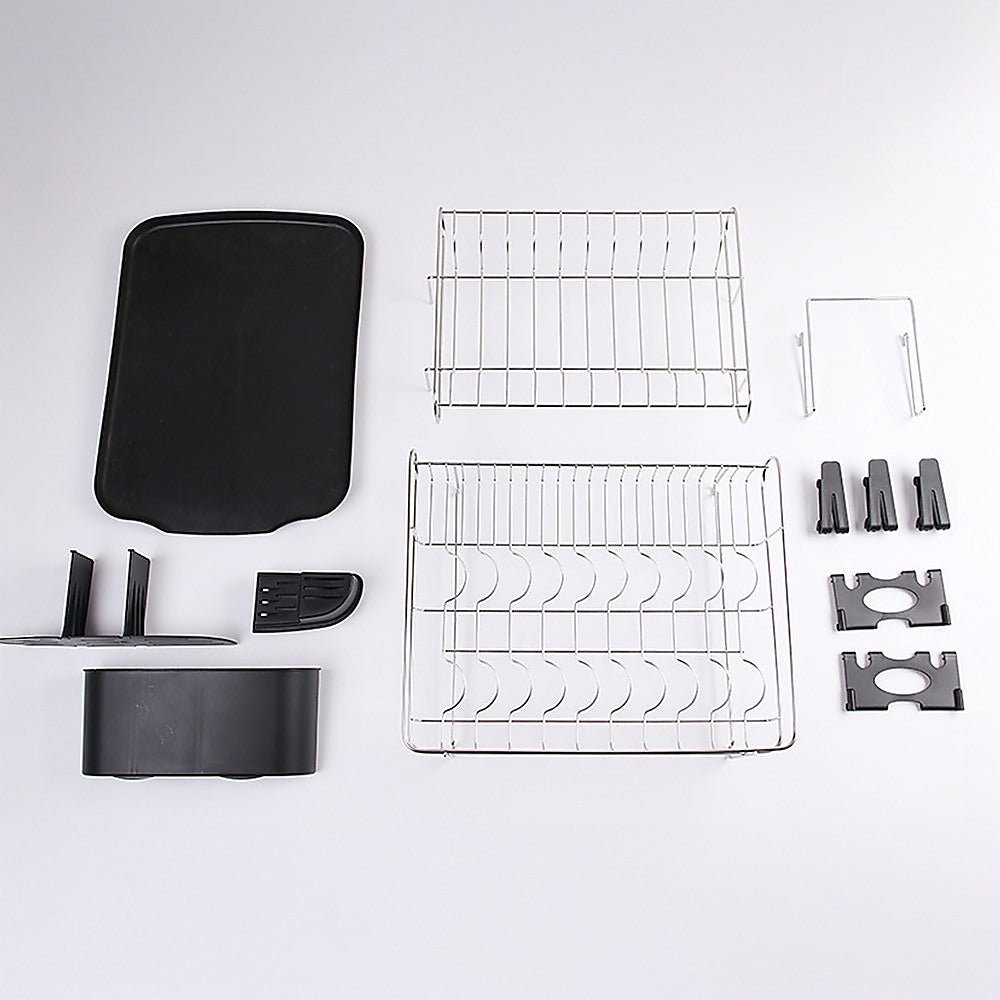 Dish Drying Rack Drainer Cup Plate Holder Cutlery Tray Kitchen Organiser - Home & Garden > Kitchenware > Kitchen Utensils - Rivercity House & Home Co. (ABN 18 642 972 209) - Affordable Modern Furniture Australia
